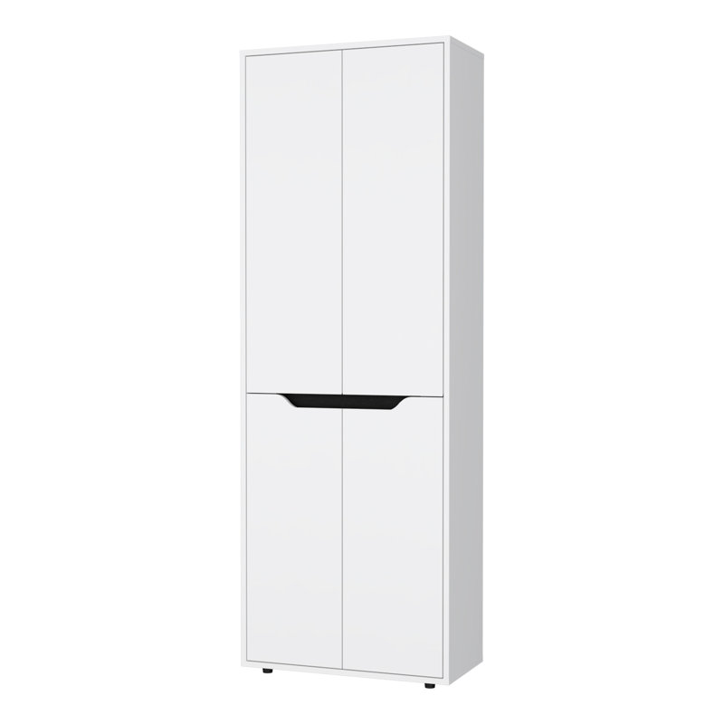5-Shelf Kitchen Pantry, White Finish - Two Cabinets For Practical Arrangement Pantry With 5 Shelves And Efficient Organization