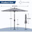 9FT Outdoor Patio Umbrella, 8 Sturdy Ribs-1535249370