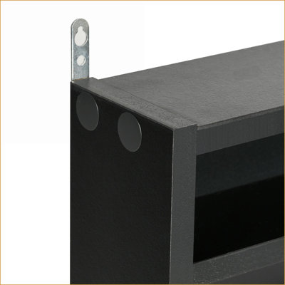 Cabinets, vitrine murale en verre à 5 niveaux avec tablettes réglables 2 portes, noir | Minimaliste | Panneau de particules