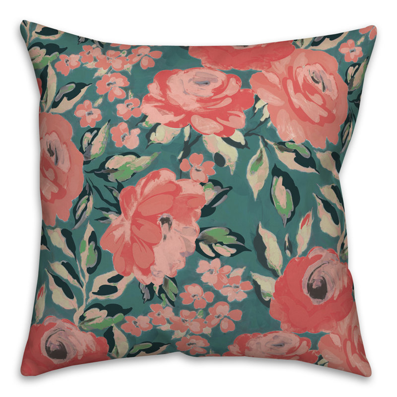 Floral Outdoor Throw Pillow