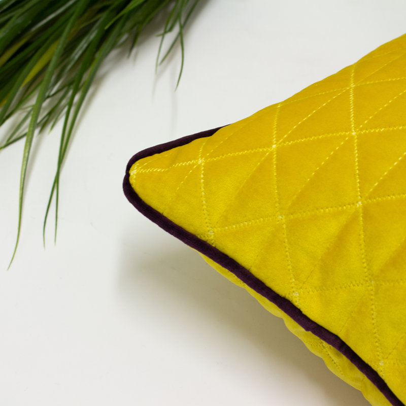 Geometric Square Cushion, Ceylon/Aubergine