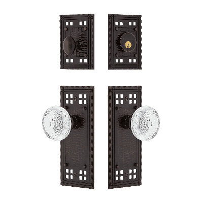 Nostalgic Warehouse Craftsman Entry Set with Crystal Meadows Knob