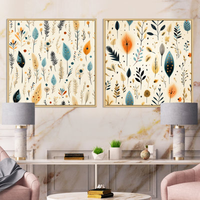 Von - Abstract Botanicals Square Collage Set Of 2