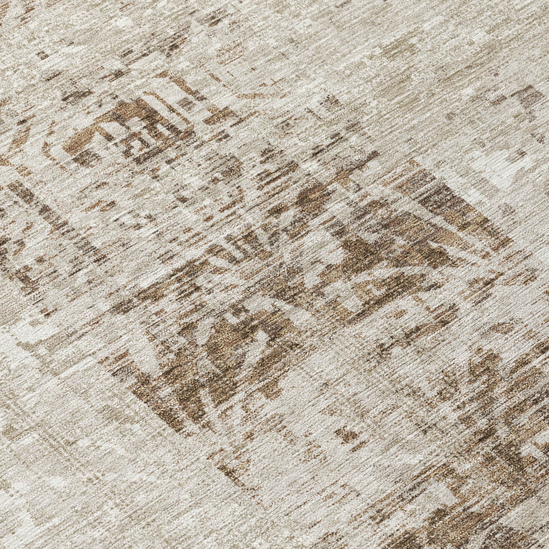 Tapis abstrait intérieur / extérieur lavable à la machine Chantille ACN2785, Beige, 1'8" x 2'6"