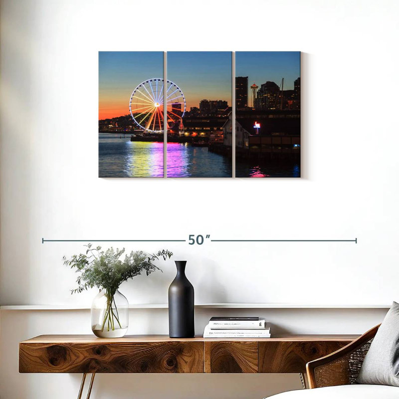 Seattle Waterfront Sunset, 20" H x 33" W