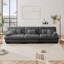 Canapé modulaire à assise profonde pour canapé modulaire à 3 places adapté aux maisons modernes, canapé en chenille, meubles rembourrés doux et confortables pour salon, appartement, studio, bureau, gris chenille