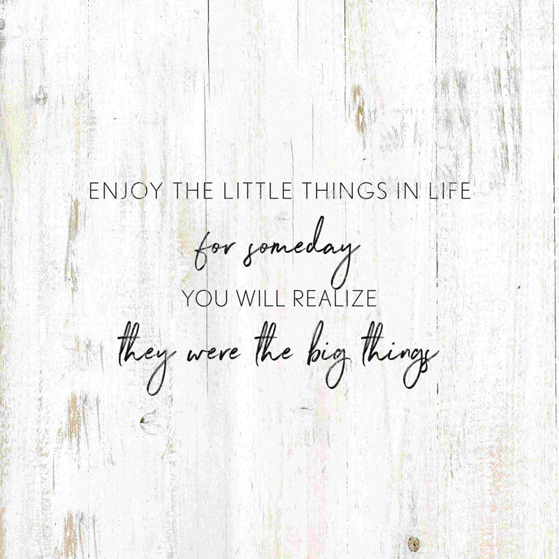 «Little Things Big Things Distress», art textuel sur toile tendue, H 12 po x l 12 po