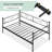 Bedroom Sofa Bed w/ Trundle, Twin Size Metal Daybed w/ Floral Headboard, Heavy Duty Metal Slats Support Multifunctional Bed-1402616938
