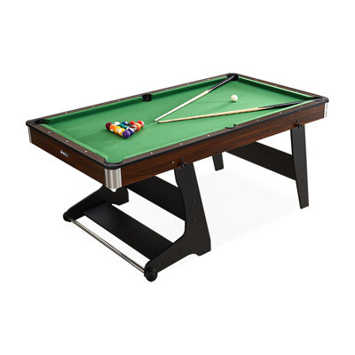 72.05" Black+Green Rectangular Manufactured Wood Pool Tables