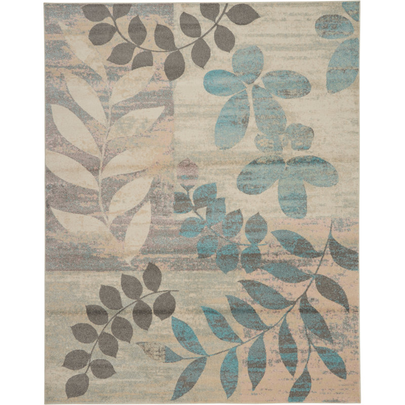 Leeming Floral Indoor Rug, Rectangle 2' x 4'