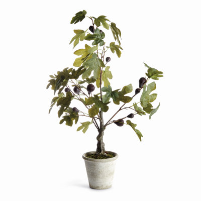 Realistic Faux Fig Tree with Figs in Pot 34 in.