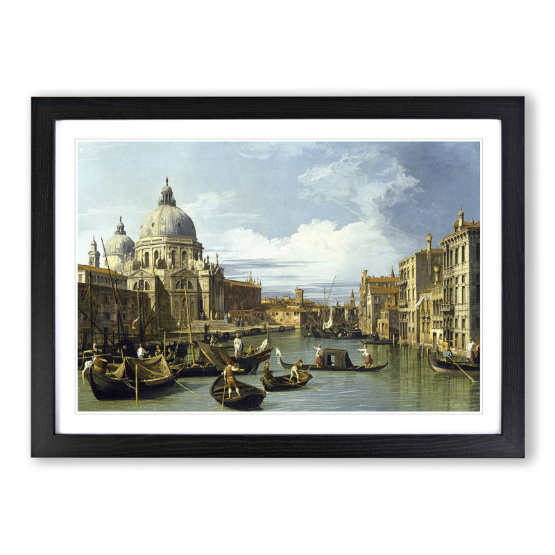 Entrance to the Grand Canal Vol.2 by Giovanni Canaletto - Picture Frame Painting, Black Framed, 36cm H x 48cm W x 2cm D