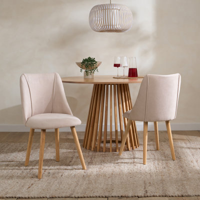 Middleton Pair Of Fabric Dining Chairs Beige
