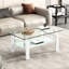Table basse de salon en verre trempé transparent à 2 couches, table de salon avec rangement pratique de 2 pièces-1885957884