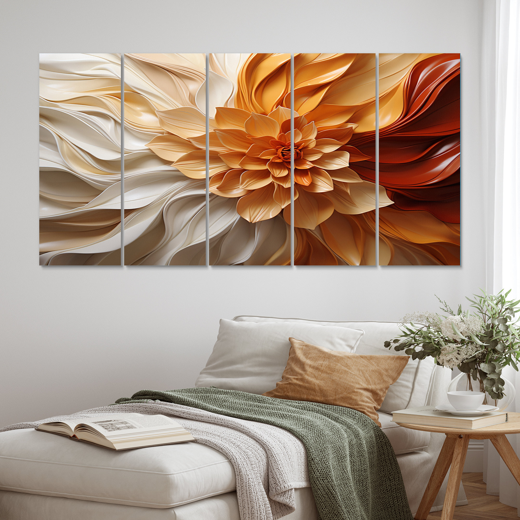 Designart Sunlit Spiral - Abstract Spirals Metal Wall Art Set 