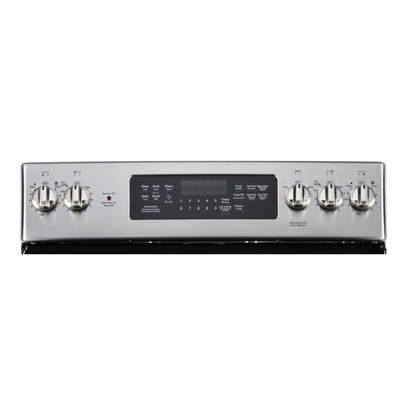 Cuisinière électrique autoportante 30 po 5 pieds cubes, Acier inoxydable