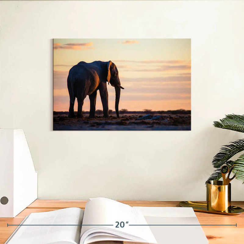 Brampt Solitary Elephant, 8" H x 12" W
