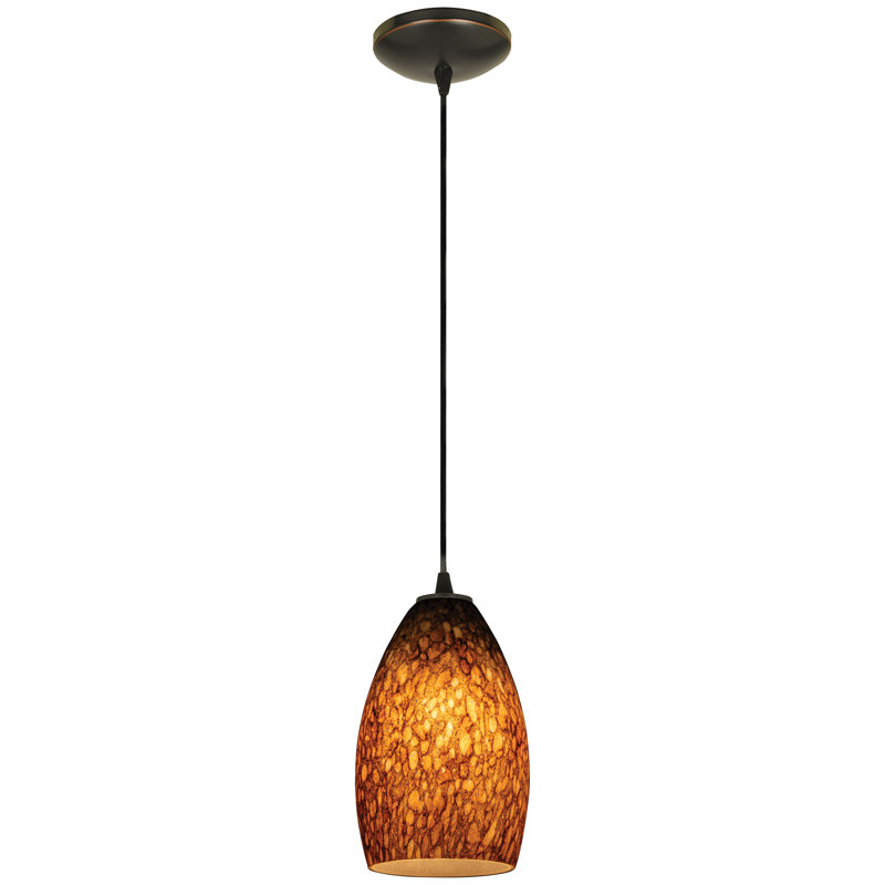 Carballo 1 - Light Single Pendant, Brown Stone, Oil Rubbed Bronze