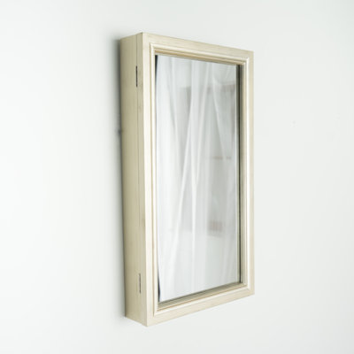 Porte-bijoux mural avec miroir de rangement