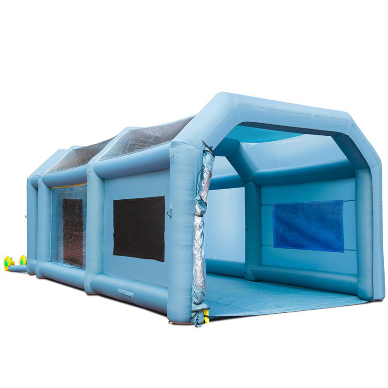 Inflatable Paint Booth, Inflatable Spray Booth, with 480W+750W Powerful Blowers and Air Filter System, Portable Car Paint Booth for Large Truck, Large Van, Large Machinery