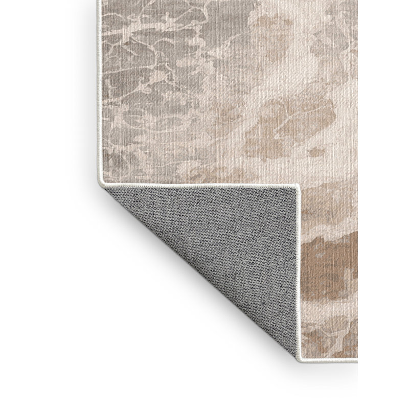 Tapis beige lavable à la machine, Rectangle 4 pi x 6 pi