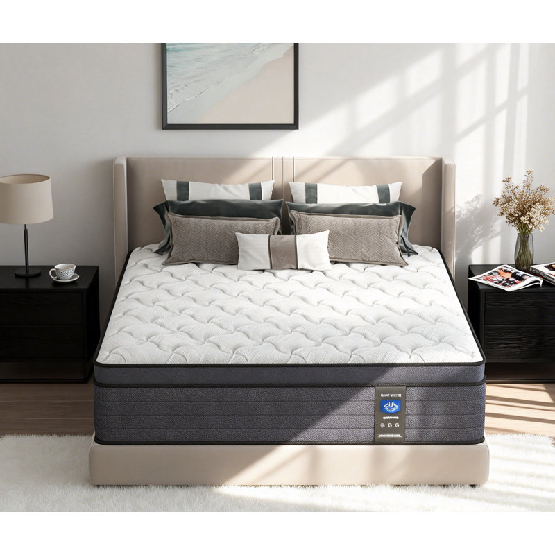 Matelas hybride à ressorts ensachés de 12 po en mousse à mémoire de forme moyenne - Isolation de mouvement, soulagement de la pression, support de bord, certifié CertiPUR-US
