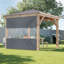 Rideau transparent d'extérieur robuste, bâche résistante aux intempéries pour pavillon de jardin Pergola, écran d'intimité, rideaux occultants (7 x 8 pi)-90864542-90864579