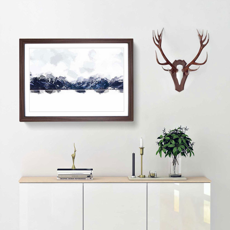 The Rocky Mountains in Colorado in Abstract - Framed Print, 40cm H x 60cm W x 2cm D, Walnut