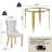 37"Modern Glass Dining Table Set, Irregular Stainless Steel Table Legs And Velvet Tufted Backrest Chairs-1528450108