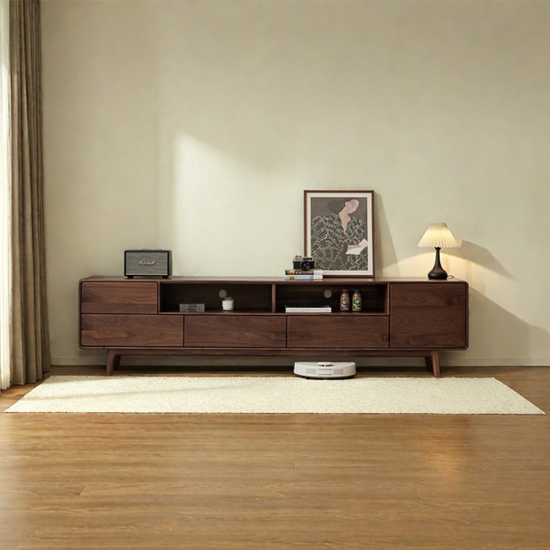Black walnut classic TV cabinet, 94.49"