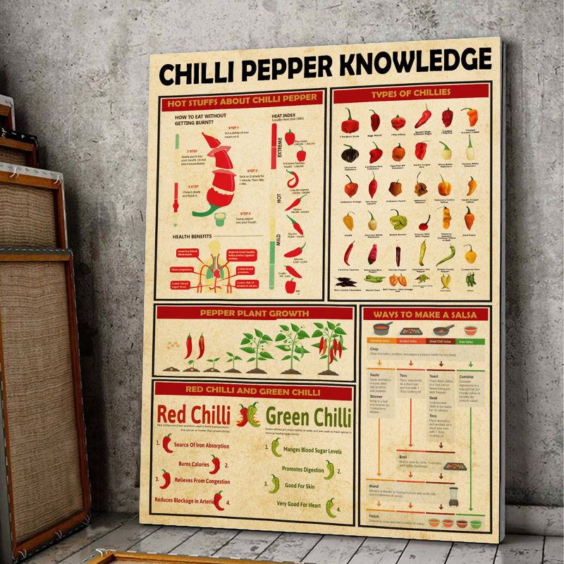 Toile tendue chilli Pepper, H 36 po x l 24 po x P 2 po