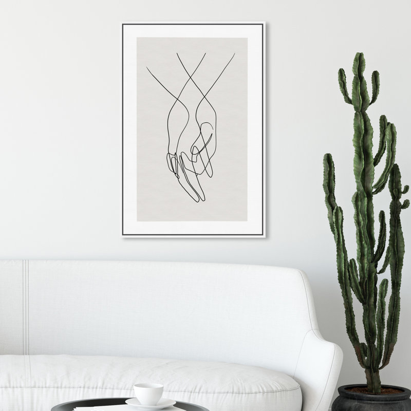 «Hands Shapes», impression sur toile, H 30 po x l 20 po, Toile encadrée, Blanc