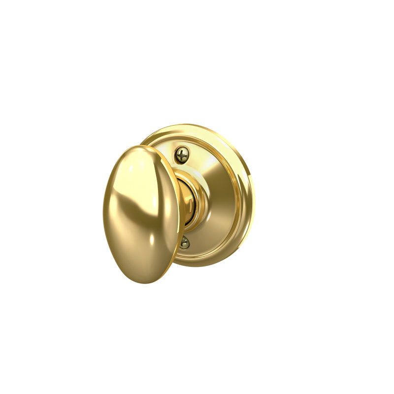 Siena Single Dummy Door Knob, Bright Brass