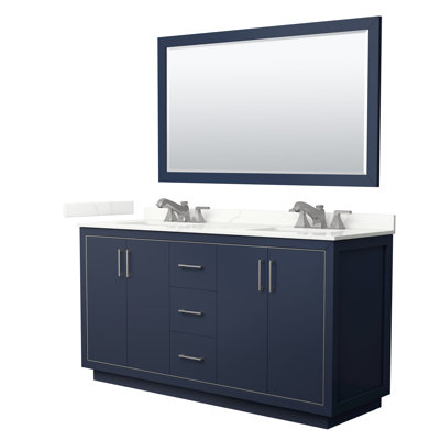 66'' Double Bathroom Vanity with Quartz Top