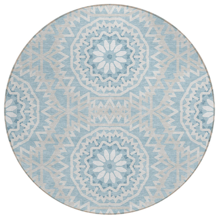 Khiron Washable Geometric Indoor / Outdoor Rug