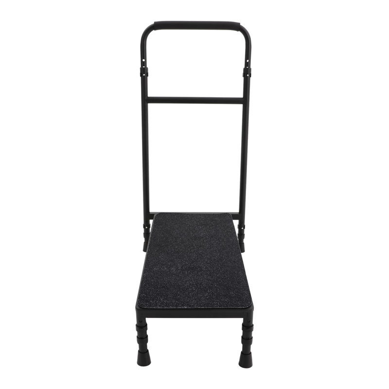 Marchepied réglable avec poignée, aide à la mobilité robuste et antidérapante pour les personnes âgées, Noir