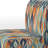 Orange and Blue Botanical Symphony III - Upholstered Abstract Accent Chair and Modern Chair