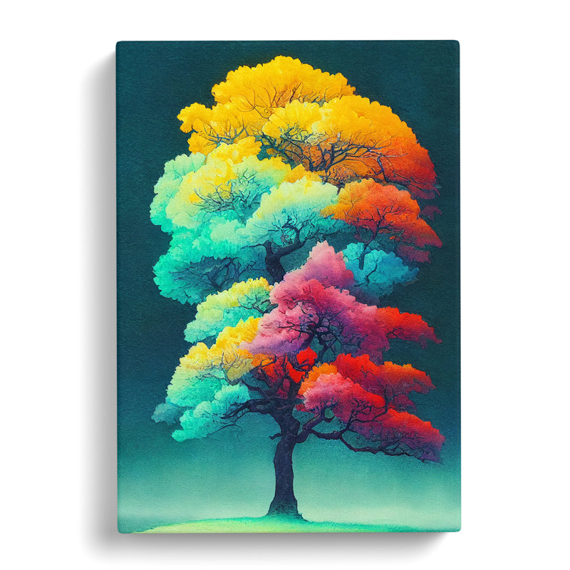 Wonderful Painted Tree No.2 - Wrapped Canvas, 50cm H x 35cm W x 3cm D