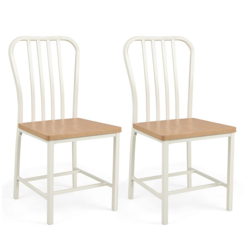 Ensemble de 2 chaises de salle à manger sans accoudoirs avec dossier ergonomique