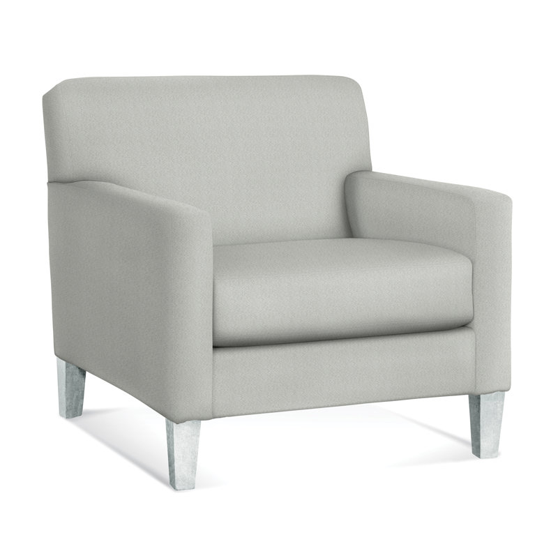 Tampa Upholstered Armchair, Frost White, Light Blue and White Stripe; 0256-54