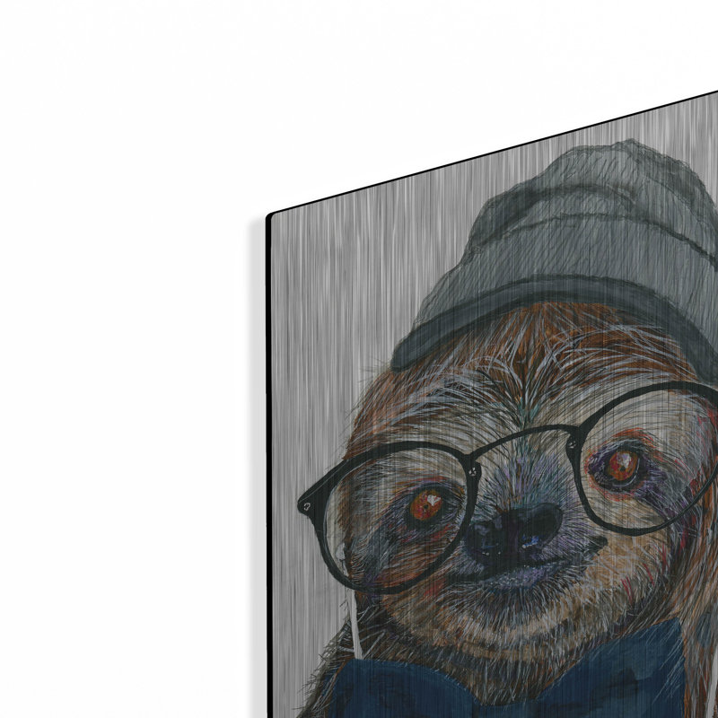 Hipster Sloth par Melissa Symons, H 16 po x l 12 po