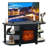 48" TV Stand With 18" Insert Electric Fireplace And Open Storage Shelves Media Console For Tvs Up To 55"-1031216632