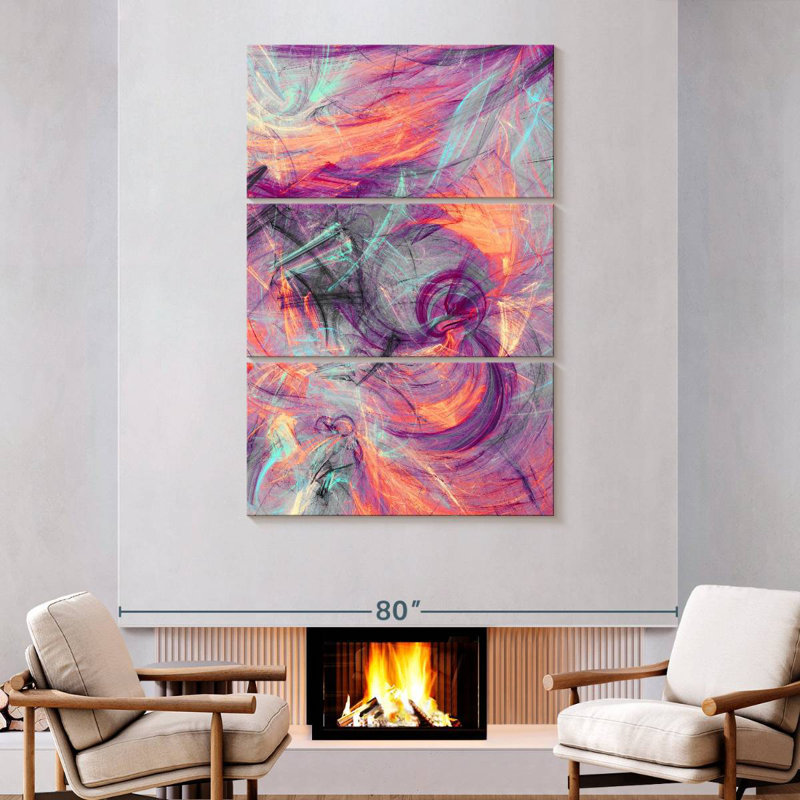 Avery Unicorn Streaks Abstract, 74" H x 48" W