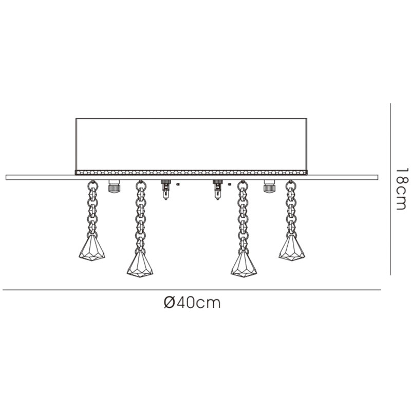 Lopez Flush Mount, Smoked Mirror, 5 Light