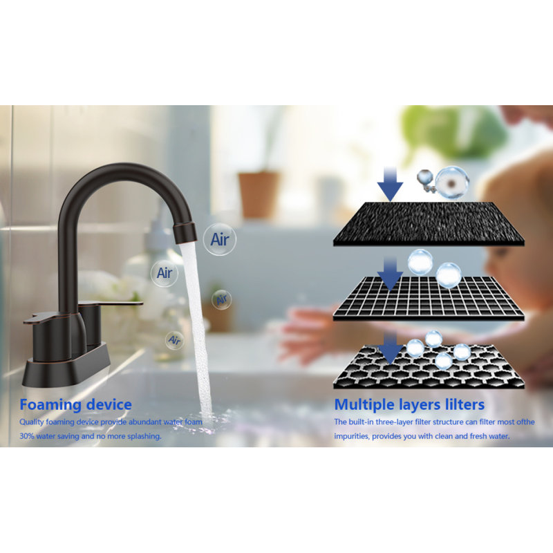 Robinet de lavabo de salle de bain à 2 poignées, robinets de salle de bain en bronze huilé pour centre de loisirs pour 2/3 trous