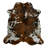 Large 6 × 7 ft Medium Tricolor Cowhide Rug - 100% Genuine Leather - Natural Luxury Boho-Chic Accent-69950666