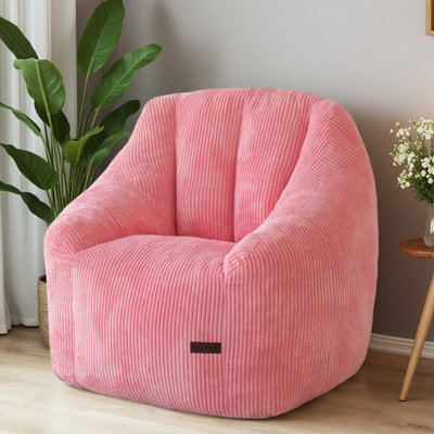 Corduroy Bean Bag Sofa Chair Cozy Living Room Chair Stuffed Floor Sofa Compression Sofa