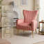 Fauteuil à oreilles en velours avec pieds en métal doré et fauteuil rembourré moderne