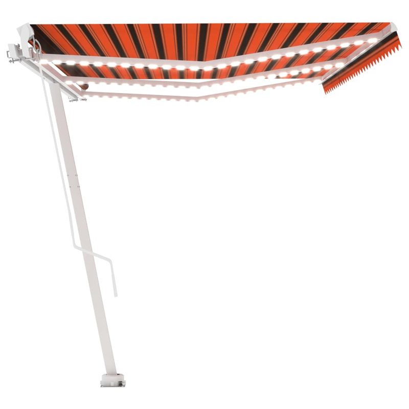 Dakota Fields 600cm W x 43cm D Fabric Orange Cover Retractable Patio Awning