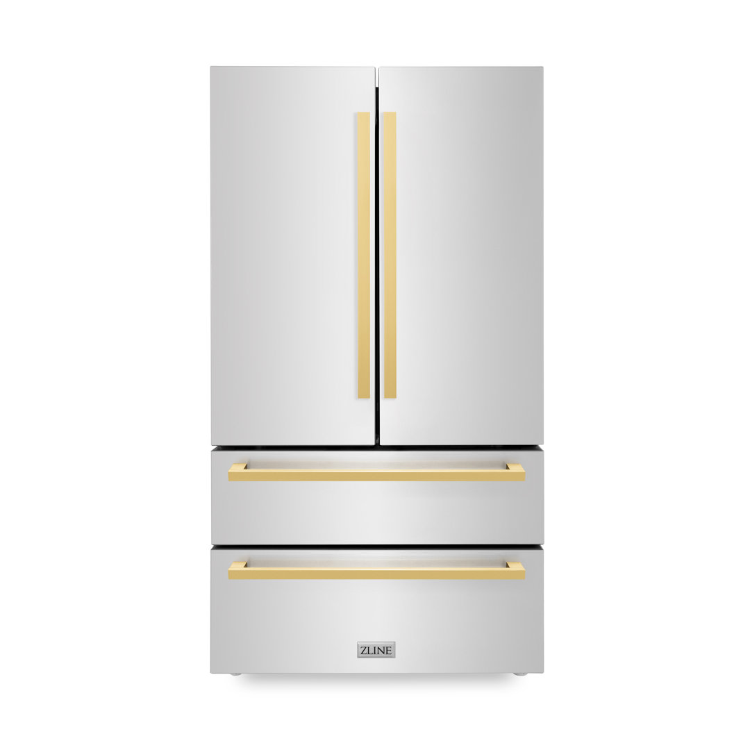 ZLINE Autograph Edition 36 in. Counter-Depth Refrigerator w/ Gold Handles ZLINE 
